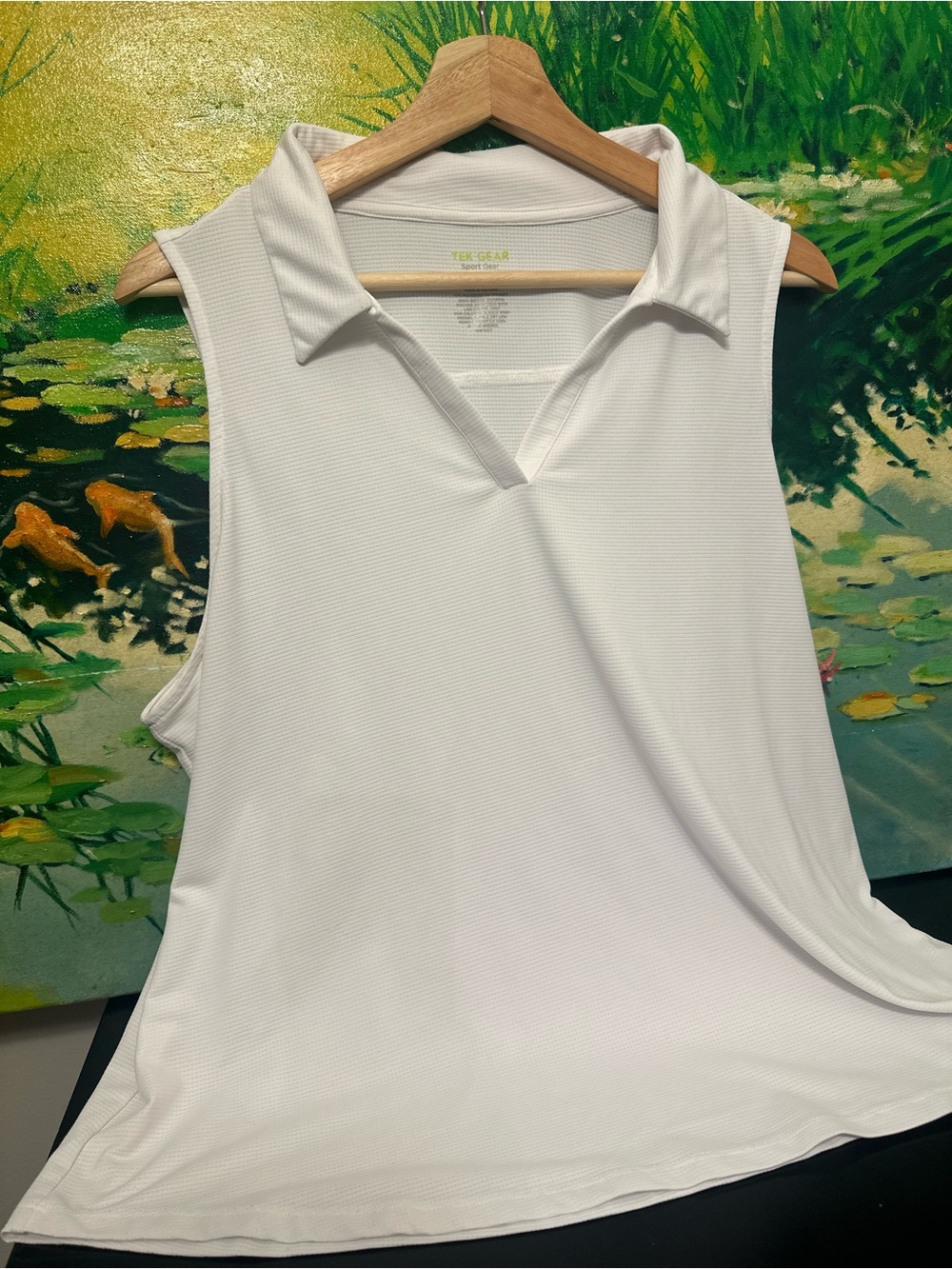 Tek Gear White Sleeveless Golf Polo Athletic Top XXL